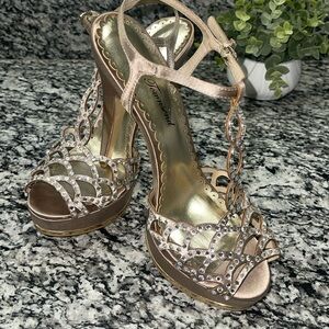 Lulu Townsend Rhinestone Satin Heels - Size 7